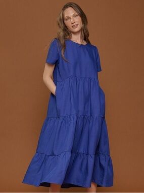 Tradlands chalet dress marine blue